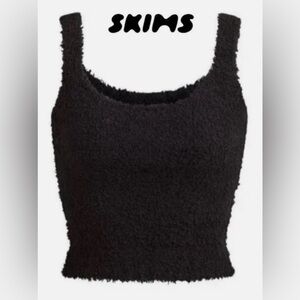Skims Teddy Black Crop Top Tank, Size L